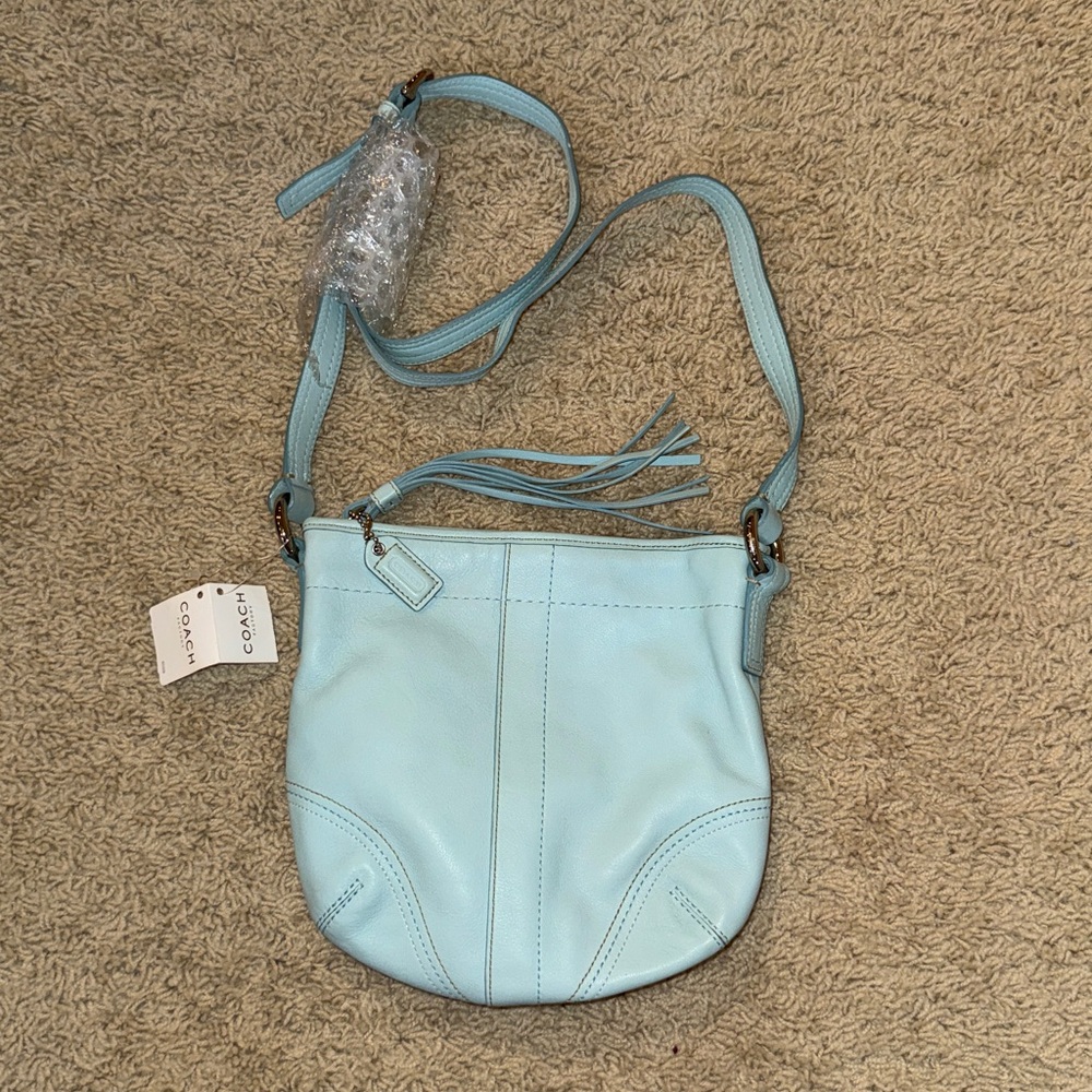 Coach Soft Blue Leather Shoulder Bag
